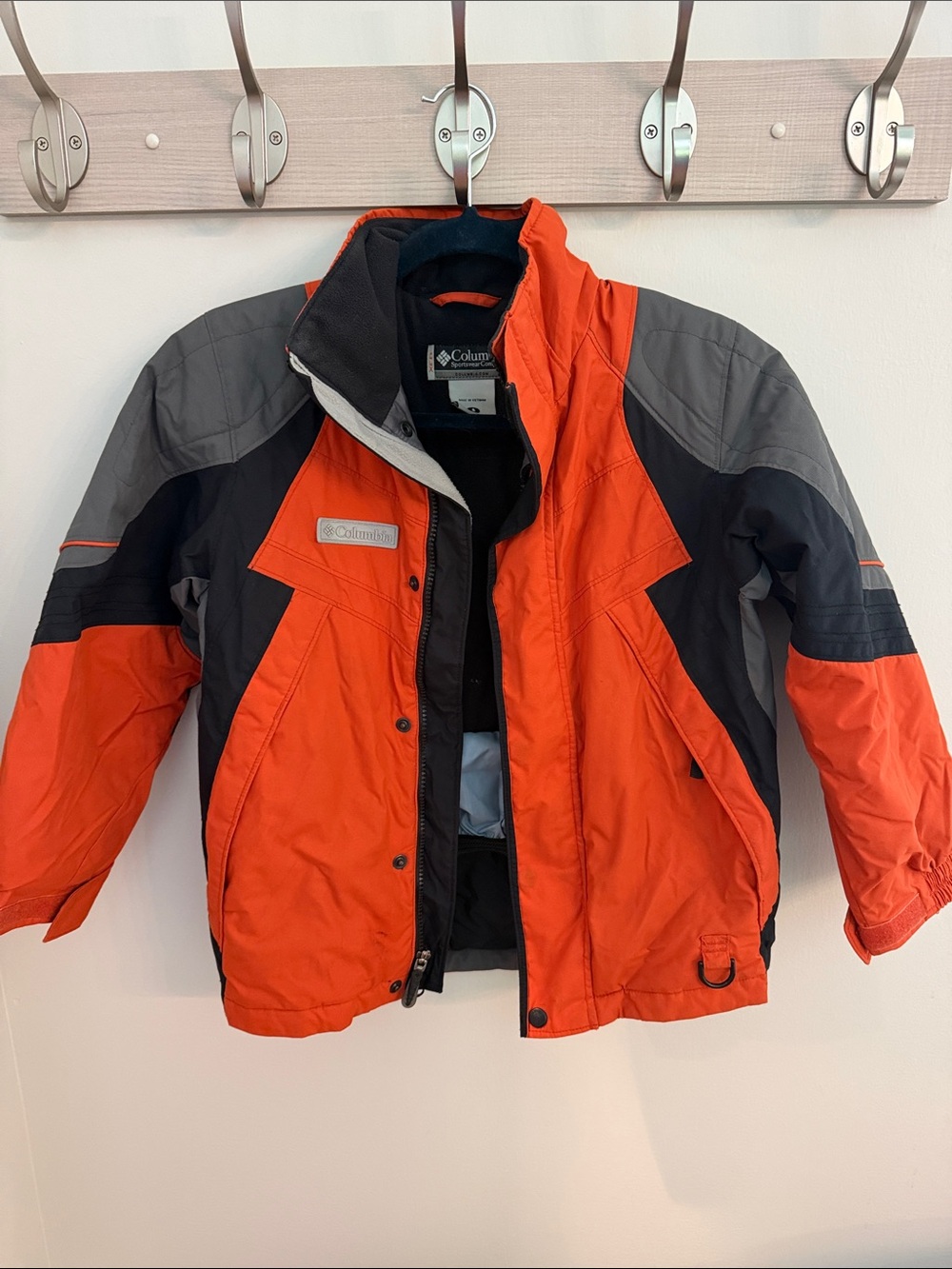 Columbia Kids' Orange & Gray Insulated Winter Jacket with Detachable Hood